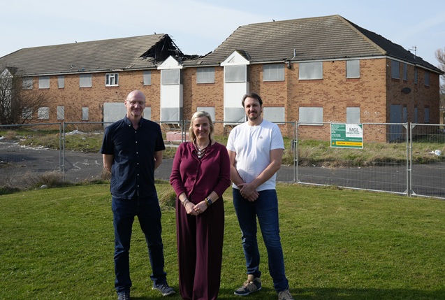 Councillor Pamela Hargreaves, Leader of Hartlepool Borough Council, with Headland and Harbour Ward Councillors Shane Moore (left) and Matthew Dodds.