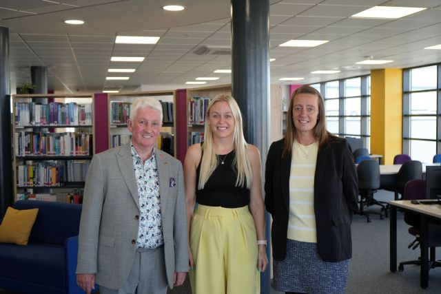 (Left to right) Councillor Rob Darby, Sam-Amy Hall, Adult Education and Skills Officer at Hartlepool College of Further Education, and Honi Lees look forward to the exciting new partnership