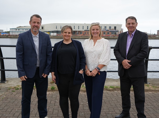(left-right): Cllr Gary Allen, Sara Harvey, Cllr Pamela Hargreaves and Ian Gardiner, Hartlepool Borough Council's Head of Service: Active and Creative Hartlepool.