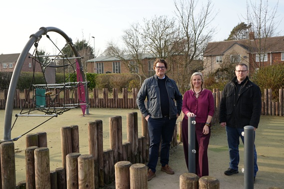 Councillor Pamela Hargreaves, Leader of Hartlepool Borough Council, with Hartlepool Board members Iain Caldwell (left) and Carl Jorgeson.