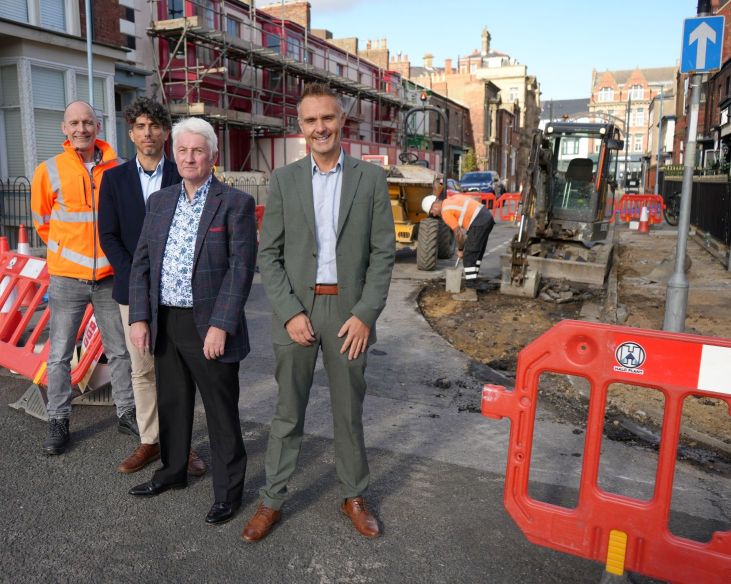 (L-R): Paul Taylor, Hartlepool Borough Council (HBC) Head of Strategic Development and Sustainability; Javed Khan, HBC Assistant Director, Inclusive Growth; Coun Rob Darby and Kieran Bostock, HBC Director of Neighbourhoods and Regulatory Services