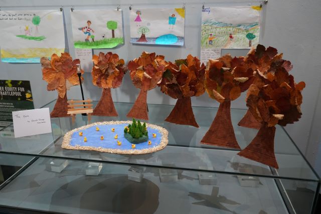 Some of the community artwork on display at the launch event