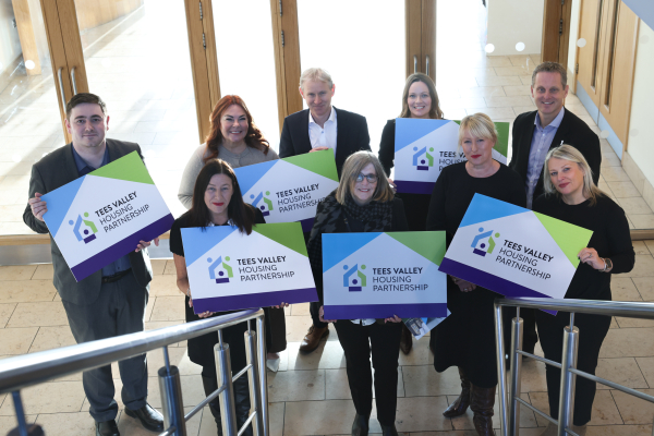 Representatives of the Tees Valley Housing Partnership gather for its launch