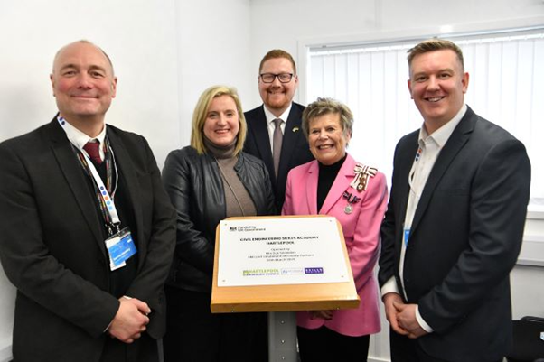 Darren Hankey, Councillor Pamela Hargreaves, Jonathan Brash MP, Mrs Sue Snowdon and Adam Harker at the opening