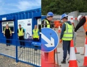 civil engineering academy, groups of workers in high vis vests