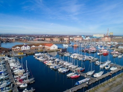 many different boats on Hartlepool marina