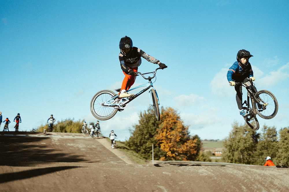 Kids playing on bikes at summerhill park